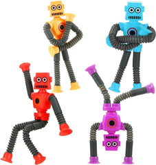 Children Suction Cup Toys Pop Tubes Stress Relief Telescopic Robot Toy